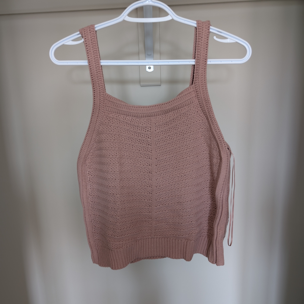 Women's Pink Knit Tank Top